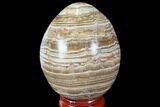 Polished, Banded Aragonite Egg - Morocco #98431-1